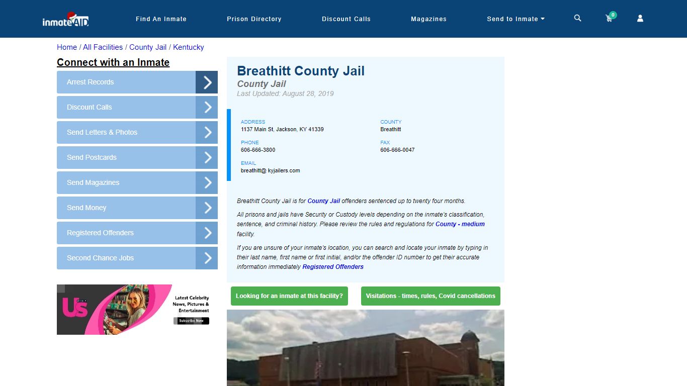 Breathitt County Jail - Inmate Locator - Jackson, KY